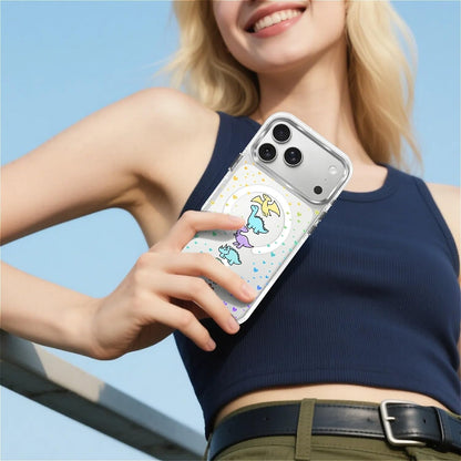 for iPhone 17 Pro Max Case [Compatible with Magsafe],Girls Women Clear Magnetic Case Silicone Shockproof Protective Cover with Pattern Colorful Motivational Letters