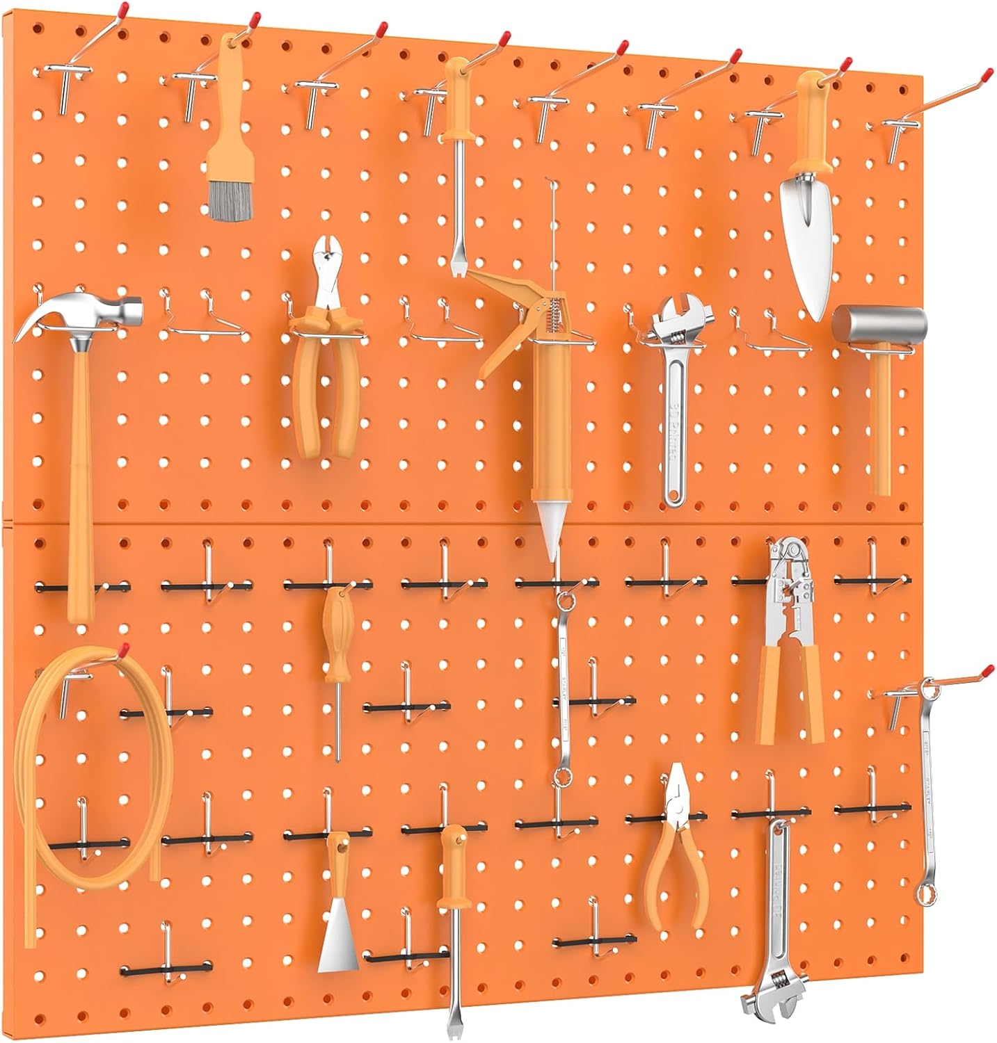 TORACK Metal Pegboard Wall Organizer 24" x 24" or 12" x 48", 70 PCS Tools Storage Pegboard for Garage Tool Organizer Pegboard with Peg Board Hooks for Workbench(Blue)