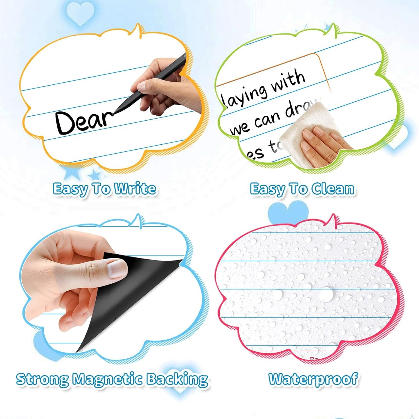 Giant Magnetic Notebook Paper,Dry Erase Handwriting Lined White Board Paper Teaching Supplies Chart Paper for Teacher Essentials Homeschool Elementary Classroom Must Haves, 21.7”x 17"