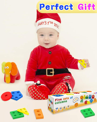 Yetonamr Montessori Toys for 1 2 3 Years Old Boys Girls Birthday Gifts, Wooden Sensory Toys for Ages 2-4 Toddlers Kids Baby, Toddler Learning Toy Activities Puzzles Ages 1-3