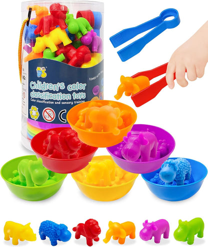 Yetonamr 48 Pcs Counting Dinosaurs Montessori Toys for 3 4 5 Years Old Boys Girls, Toddler Preschool Learning Activities Toy for Kids Ages 3-5, 4-8, Birthday Gifts Sensory Toys