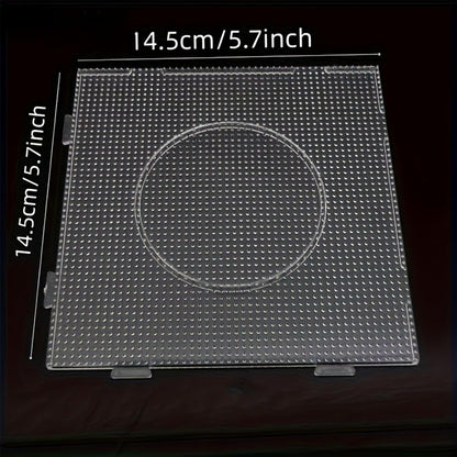 6 PCS Fuse Beads Pegboards Kits, Plastic Bead Boards, Large Square Clear Beads Pegboards for Kids Craft Bead, DIY Craft Bead