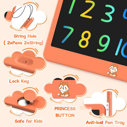 Hockvill LCD Writing Tablet for Kids, 16Inch Toys for Girls Boys Drawing Pad for 3 4 5 6 7 Year Old Kid, Toddler Doodle Board Christmas Birthday Gift for Kids，Erase Lock Writing Board