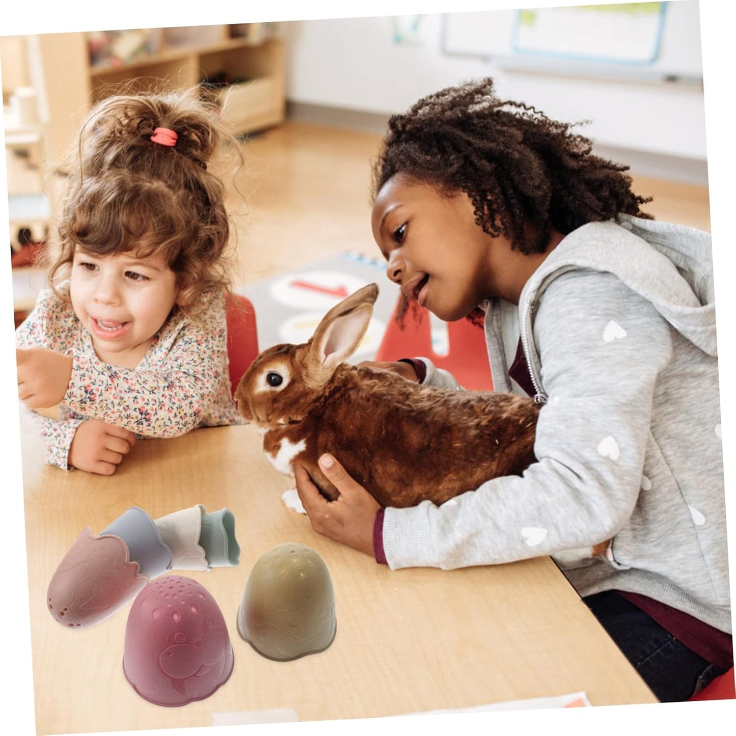 GANAZONO 1set Colorful Stacking Cups for Holder Toy Multi Bunny Enrichment Playset for Toddlers Smooth Food-Grade