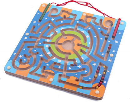 Montessori Magnetic Pen Maze Toy, Annular Magnetic Maze Puzzle,Model b