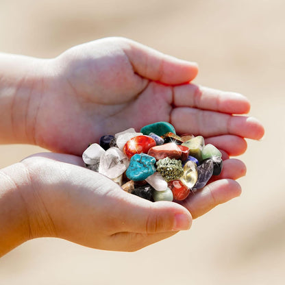 Gamerside Rocks for Kids - 48 Real Rocks, Gemstones & Crystals Collection – Educational Science Kit, Great Rock Collections STEM Gift for Boys & Girls Ages 6-12