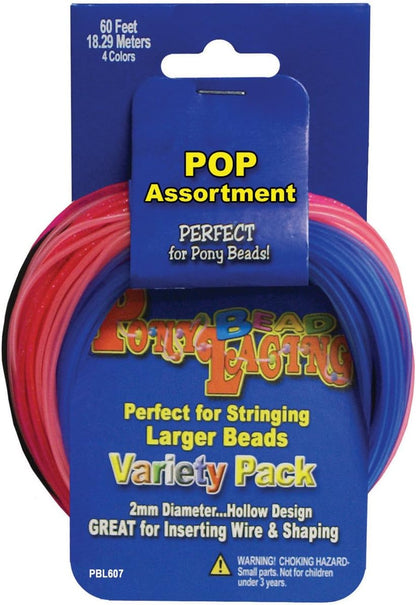 Pepperell Pony Bead Lacing Cord Variety Pack, 60-Feet, Neon Colors