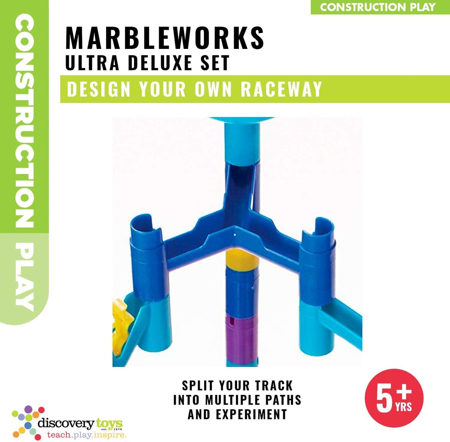 Discovery Toys MARBLEWORKS Marble Run Starter | Kid-Powered Learning | STEM Educational Building Block Toy Learning & Childhood Development 5 Years Old and Up