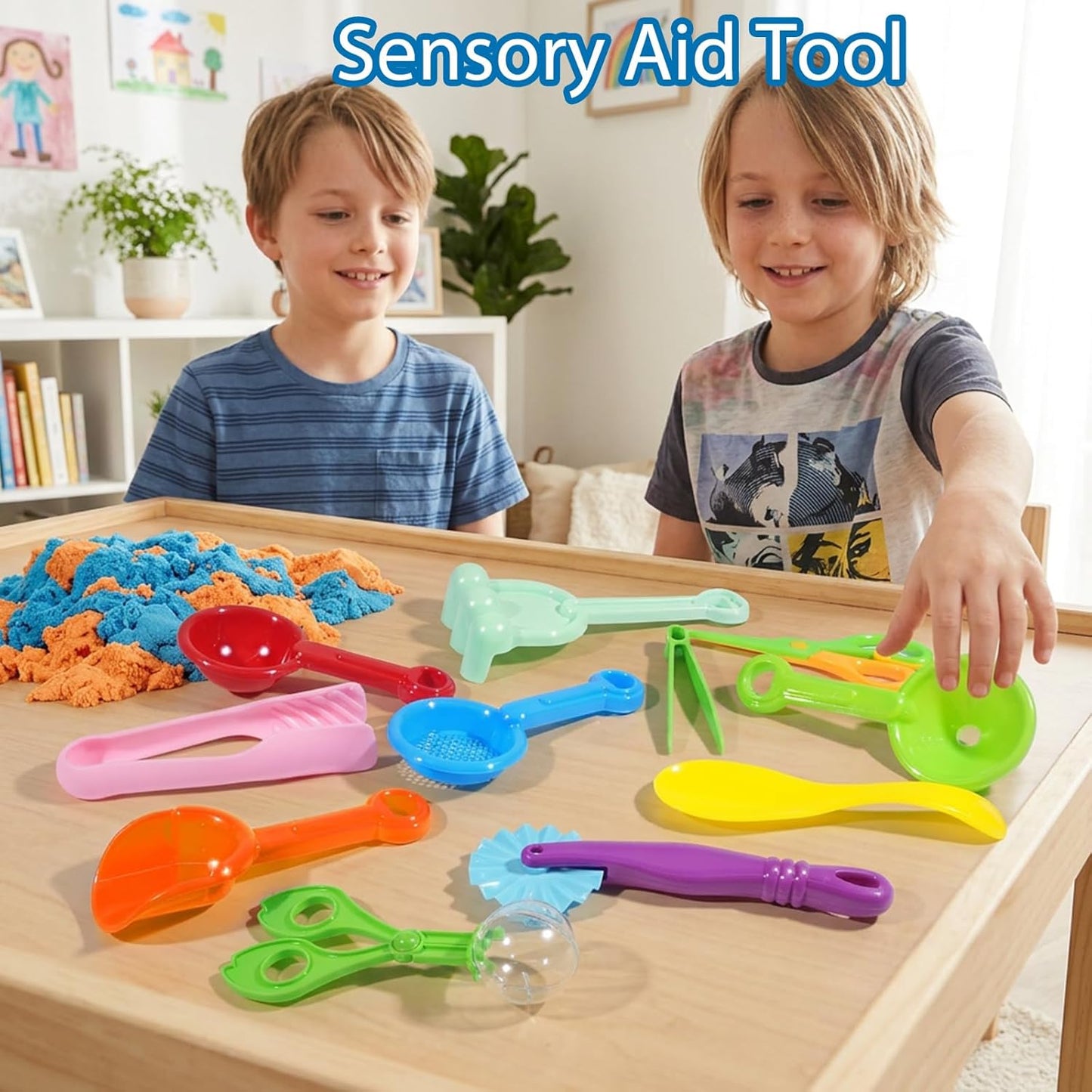 Hiawbon 20 PCS Sensory Bin Tools, Sensory Sand Tools Set, Sensory Bin Filler, Fine Motor Toys Handy Scooper Set, Sensory Bin Accessories Tool, Bin Scoops Plastic Tweezers Tongs Cups for 2+ Years Old