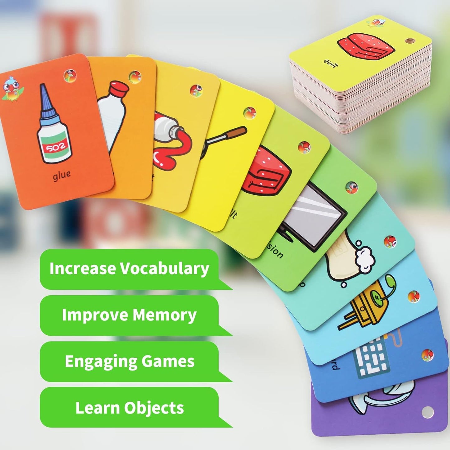 Toddler Number Flash Cards,No.123 Sight Words with Pictures Preschool Kids Flash Cards 28 Pcs with Ring(Number)