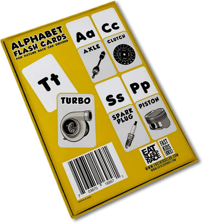 Alphabet Flash Cards for Future Race Car Drivers (ABC Baby, Children, Toddler, 26 Cards)