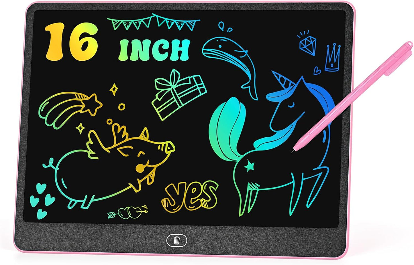 LCD Writing Tablet for Kids, 15 Inch Colorful Electronic Doodle Board for Kids Age 3+ Toys Christmas Birthday Erasable Drawing Tablet Toddler Learning Toys