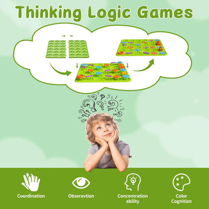 Kids Board Games Learning Toys, STEM Educational Logic Kits with 200+ Challenges & 4 Difficulty Levels, Brain Puzzles Maze Games for Boys Girls Ages 3-10 Birthday Gifts