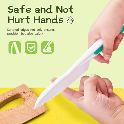 Chanking 13 Pieces Kids Safe Knife Set for Real Cooking Child-Friendly Plastic Chef Tools Montessori Kitchen Toys for Toddlers Birthday Gifts for Boys and Girls Ages 4+ (A)