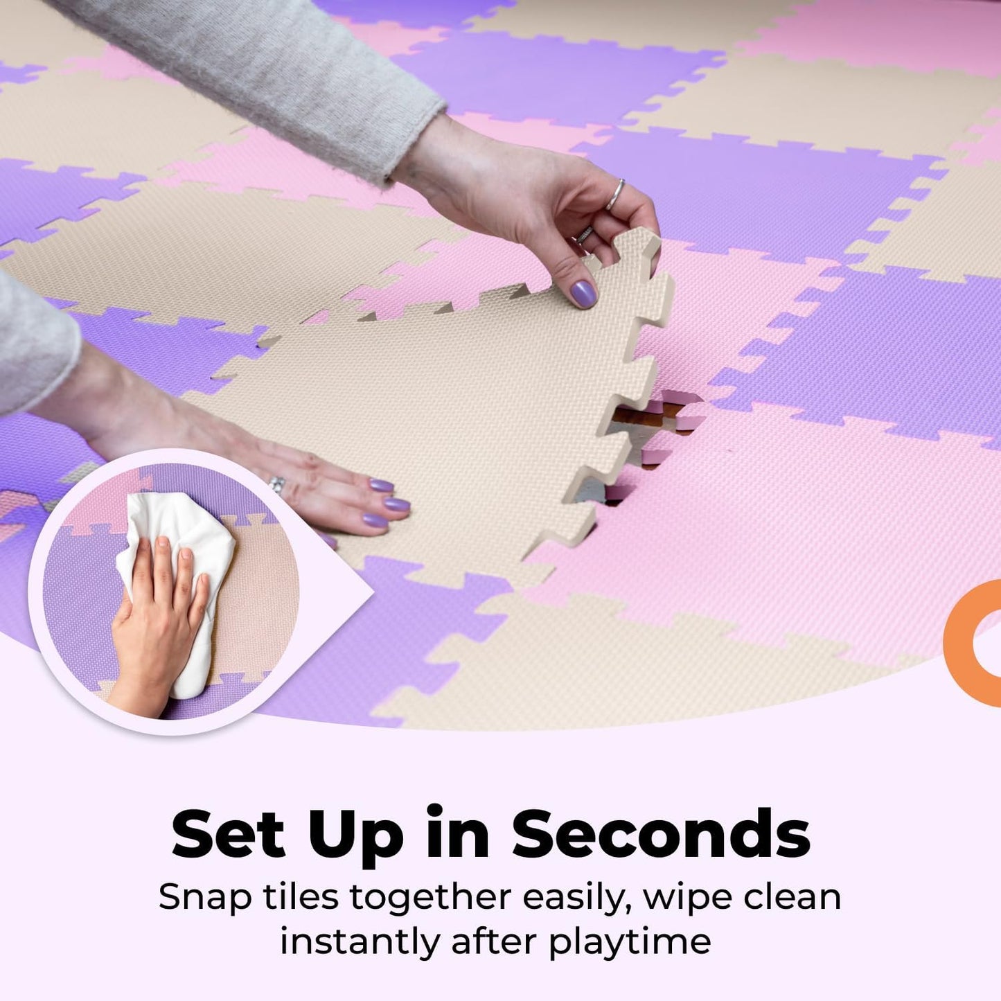 MioTetto Baby Play Mat, Soft Foam Floor Tiles for Kids. Adjustable Interlocking Foam Tiles, Fits with 50x50 Playpen Baby mat for Crawling & Development, Safe & Non-Toxic Playmat for Babies 6-12 Months