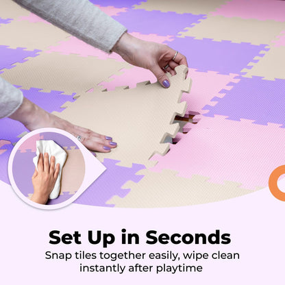 MioTetto Baby Play Mat, Soft Foam Floor Tiles for Kids. Adjustable Interlocking Foam Tiles, Fits with 50x50 Playpen Baby mat for Crawling & Development, Safe & Non-Toxic Playmat for Babies 6-12 Months