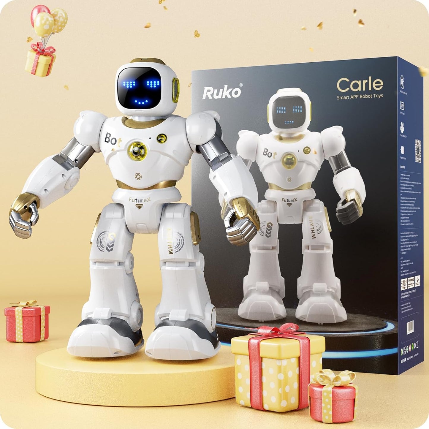 Ruko 1088 Large Robot Toys for Boys, STEM Programmable Remote Control Robot, Electronics Educational Birthday for Kids 4 5 6 7 8 Year Old, Green