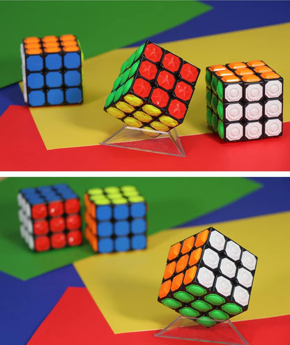 AMAZA 3x3 Speed Cube Black 3x3x3 Magic Speed Cube Puzzles Black Toys Tactile Cube Special Puzzle Touch Twist Patch Visually Impaired Cube Toys for Kids and Adult