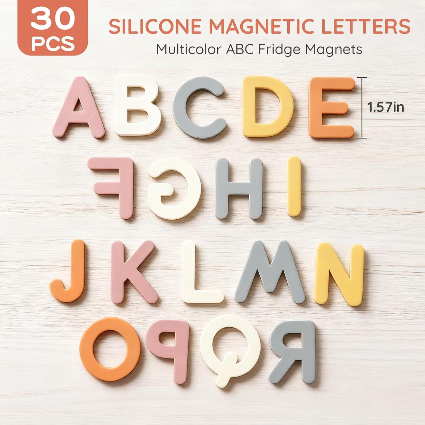Silicone Alphabet Magnetic Letters, 30PCS Alphabet Magnets Toys ABC Letter Puzzles Preschool Educational Learning Toys Gifts for Girls Boys Toddlers Kids