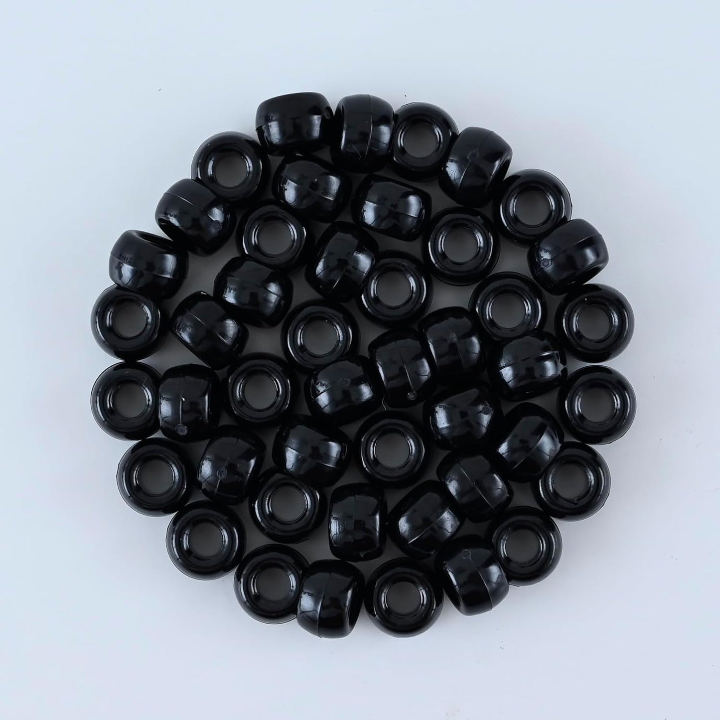 lelulim™ 1000 PC Pony Beads Opaque Black 3IN / 9mm Diameter. (Black)