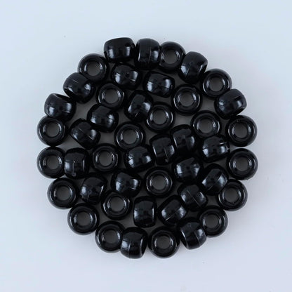 lelulim™ 1000 PC Pony Beads Opaque Black 3IN / 9mm Diameter. (Black)