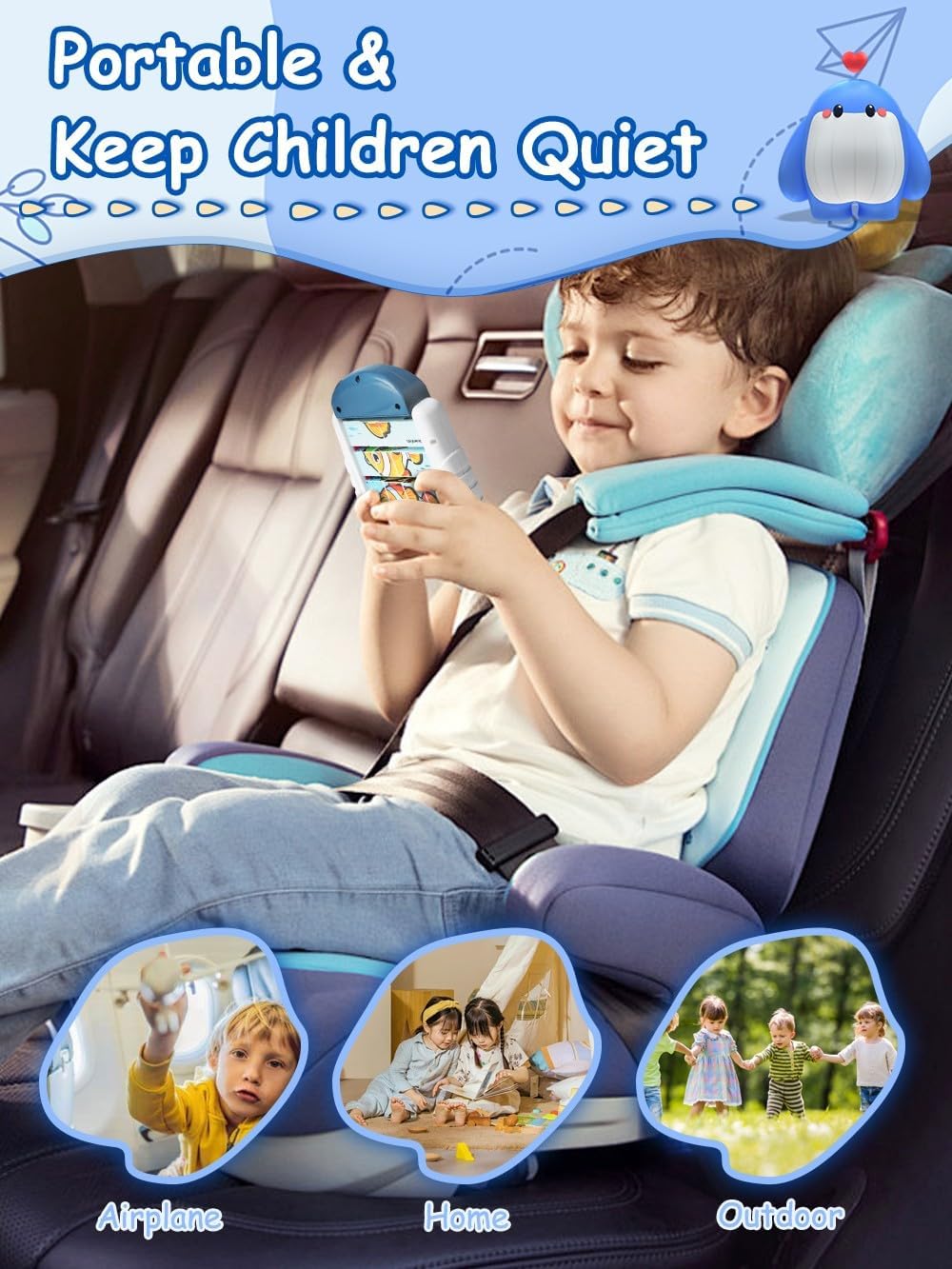 16-Piece Rotating Puzzles for Kids 4-6, Toddlers Puzzles 2-4, Road Trip, Airplane Activities Game, Travel Toys - Brain Teaser, Fine Motor Skills, Birthday Gifts Boys & Girls - Transportation