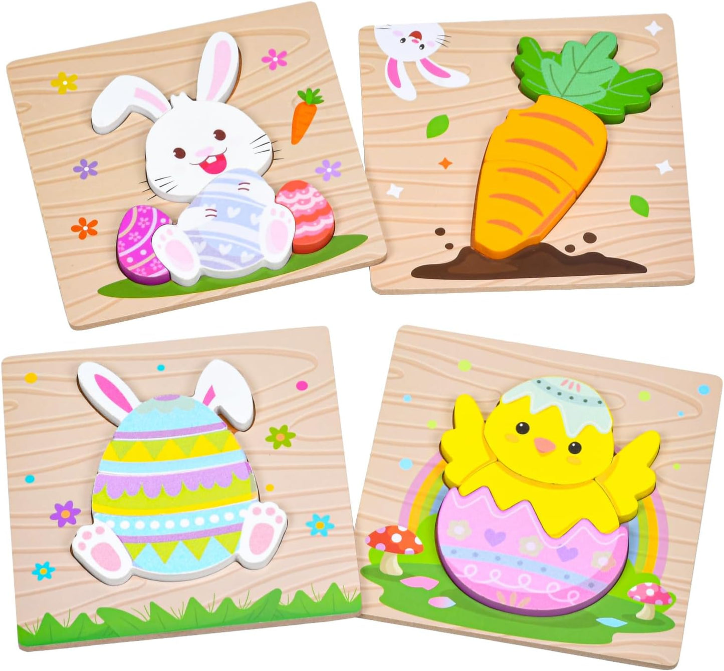 6 Pack Wooden Puzzles for Toddlers 1-3, Montessori Puzzles for 2-4 Year Old, Animal Shape Toddler Puzzles Montessori Toy Baby Learning Preschool Educational Toys Gift