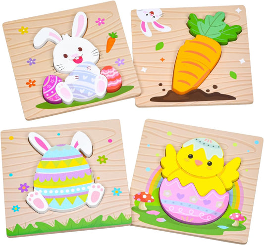 6 Pack Wooden Puzzles for Toddlers 1-3, Montessori Puzzles for 2-4 Year Old, Animal Shape Toddler Puzzles Montessori Toy Baby Learning Preschool Educational Toys Gift