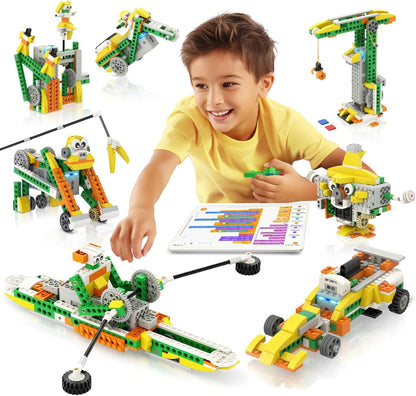 Apitor Robot Q Robot Building Kit, 20-in-1 Programmable APP RC Car Robotics Coding Kit, Includes Large Storage Organizer with Sorting Plate, STEM Birthday Gifts for Boys Girls Kids Aged 6-12