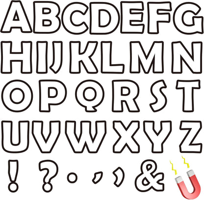 Qyeahkj 103 Pcs Glitter Silver Magnetic Letters - 2'' Alphabet Letters Kit for Classroom, Whiteboard, Fridge, Teachers & Preschool Learning
