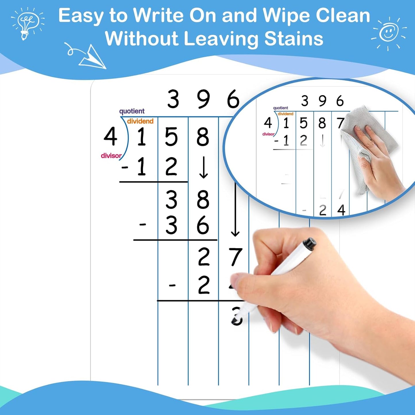 Aizweb 12 Pack Dry Erase Board Card,9" x 12" Small Whiteboard Number Line 120 Numbers Chart Ten Frame,Math Manipulatives Addition Subtraction Game for Student Classroom Must Haves Teacher Supplies