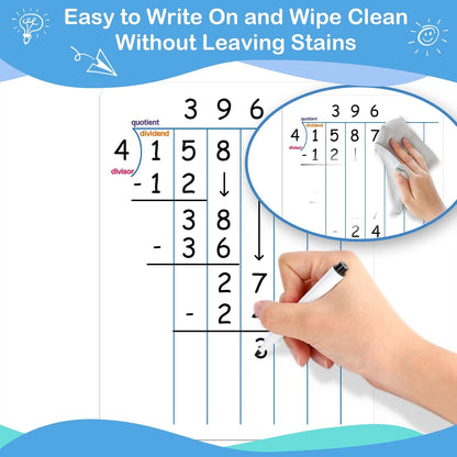 Aizweb 12 Pack Dry Erase Board Card,9" x 12" Small Whiteboard Number Line 120 Numbers Chart Ten Frame,Math Manipulatives Addition Subtraction Game for Student Classroom Must Haves Teacher Supplies