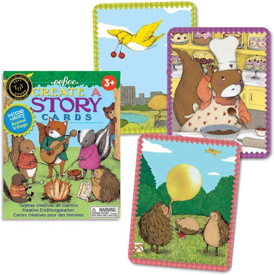 eeBoo: Mystery in The Forest Create a Story Pre-Literacy Cards, 36 Cards with Colorful Characters, Encourages Imagination, for Ages 3 and up