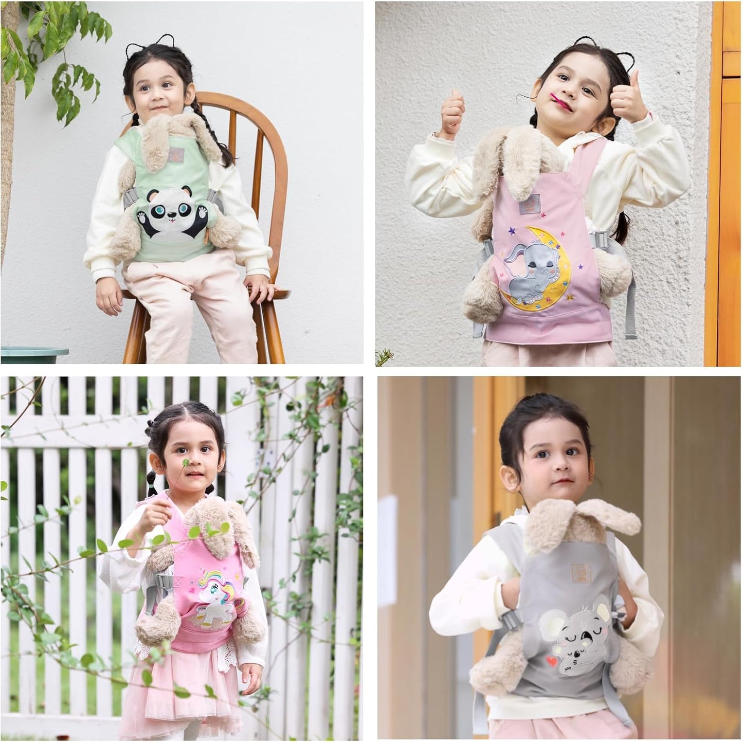 GAGAKU Doll Carrier for Kids, Toy Baby Doll Carrier, Reborn Dolls Carrier Toy Baby Sling with Adjustable Straps, Baby Doll Accessories - Green - Camellia
