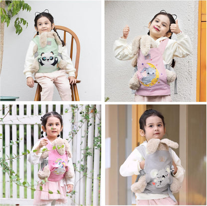 GAGAKU Doll Carrier for Kids, Toy Baby Doll Carrier, Reborn Dolls Carrier Toy Baby Sling with Adjustable Straps, Baby Doll Accessories - Green - Camellia
