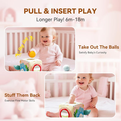 Youuys Baby Tissue Box Toy for Babies 6-12 Months, Montessori Sensory Toys for 1 Year Old Boy, Infant Toy with Crinkle Tissues & Fine Motor, for 6 9 12 18 Months Old Kids 1st Birthday
