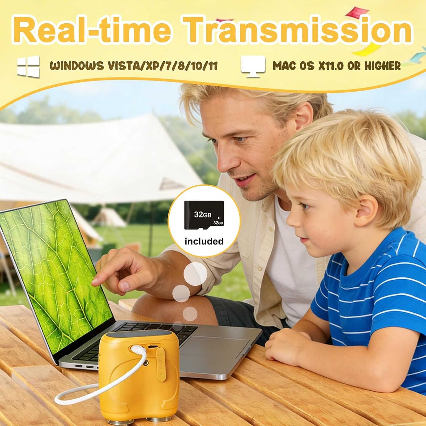 1000X Handheld Digital Microscope for Kids & Binoculars, 2 in 1 Pocket Microscope with 2.0" IPS Screen, USB Rechargeable STEM Educational Toy, Science Kit Birthday Gift for Boys Girls Ages 4-12
