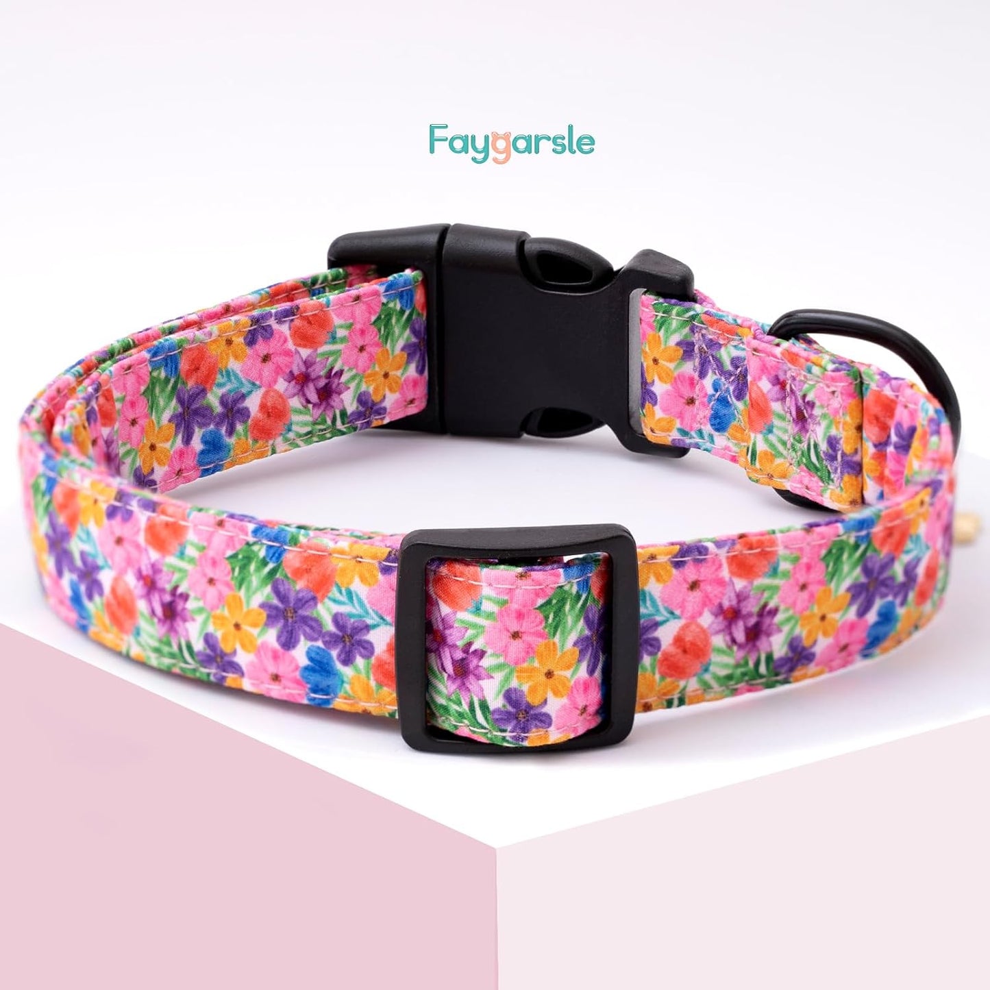 Faygarsle Dog Collar for Small Medium Large Dogs Colorful Puppy Collars for Female Dogs Toy Building Blocks Patterned Pet Collars for Summer Spring Wedding Puppy Girl Dog Collar M