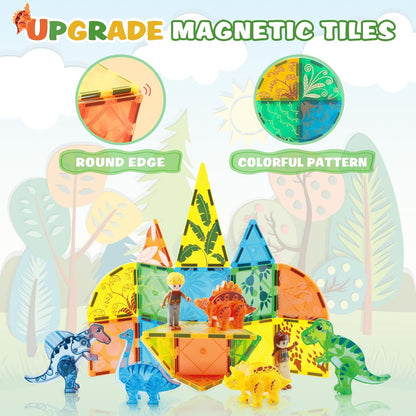 BENOKER Castle Magnetic Tiles, 3D Building Blocks STEM Educational Kids Toys for Pretend Play, 3 4 5 6 7 8 Year Old Birthday Gifts for Boys and Girls, Preschool Learning Toys for Christmas