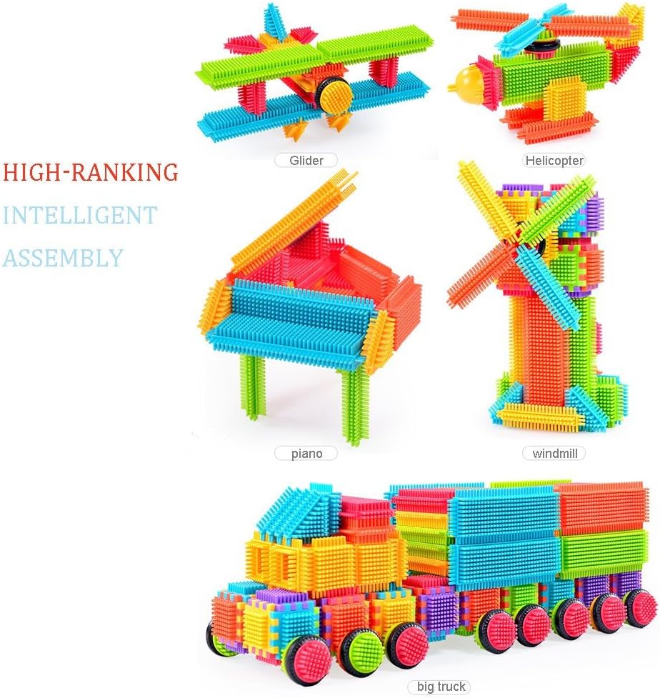 Teytoy 100 Pcs Bristle Shape Building Blocks Toy Set for toddlers Kids