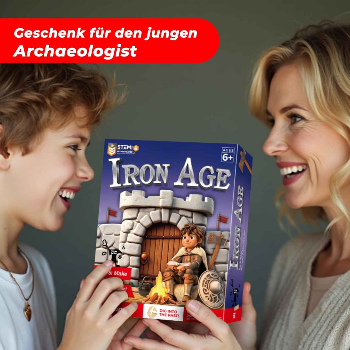 EDUMAN Stone Ages Fossil Dig Kit for Kids, Dig it Up Ancient Creatures Kit, Archaeology Kits with Mining Kit Tools, Educational Toys & Stem Toys for Kids Age 6 for Boys Girls