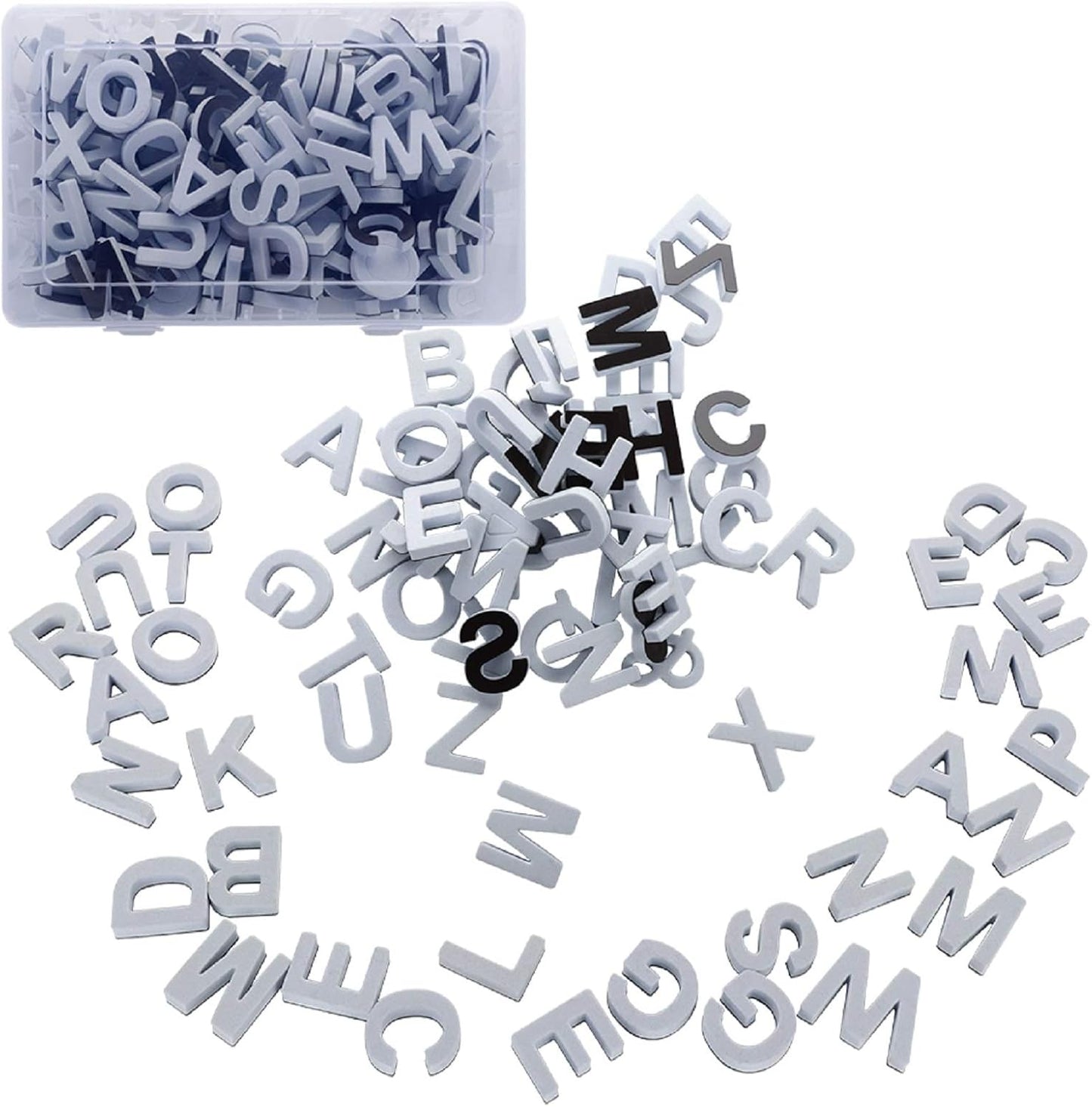Firlar 124Pcs Magnetic Letters, Uppercase Alphabet ABC Magnets for Fridge Refrigerator, Foam Alphabet Letters Refrigerator Magnets Educational Tools for Spelling and Learning, Black