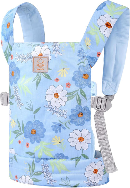 GAGAKU Doll Carrier for Kids, Toy Baby Doll Carrier, Reborn Dolls Carrier Toy Baby Sling with Adjustable Straps, Baby Doll Accessories - Green - Camellia