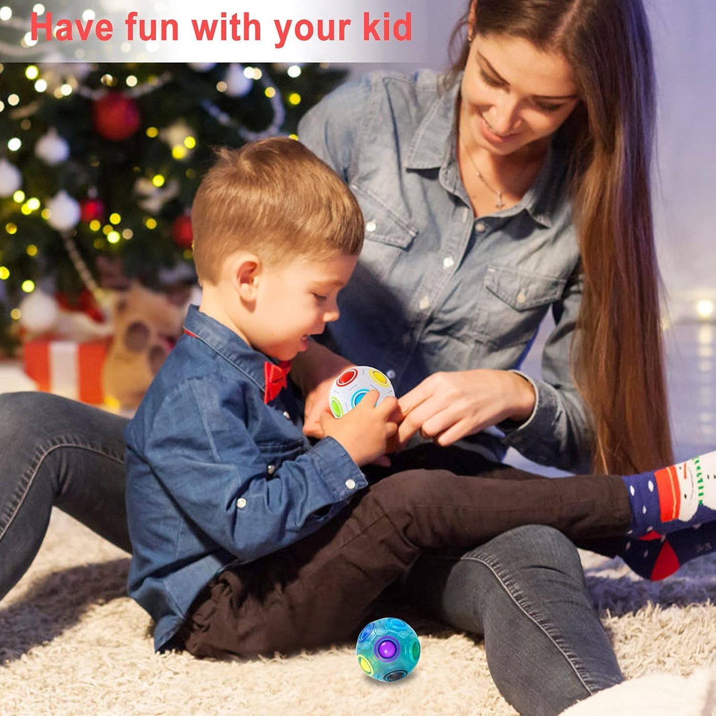 Vdealen Magic Rainbow Puzzle Ball, Fidget Ball Puzzle Brain Teaser Fidget Toy for Boys & Girls- Birthday Party Valentines Easter Christmas Stocking Stuffers for Kids Teen & Adults-2 Pack