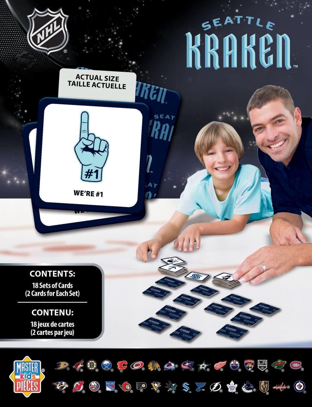MasterPieces NHL Chicago Blackhawks Matching Game, For Ages 3+ - Fun Family Entertainment for Kids and Adults - Educational, Engaging, and Perfect for Game Night, Interactive Classroom Activities