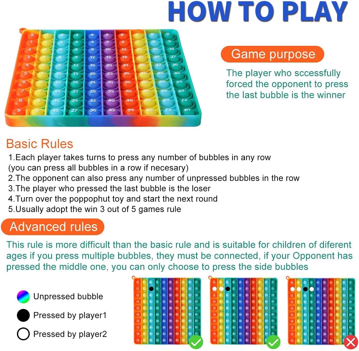 12x12 Multiplication Chart Games for Kids: Fun & Easy Learning! Press & Learn Multiplication Table Toy, STEM Math Skills Practice for Ages 4-12, Home & School Sensory Tool (US Certified Silicone)