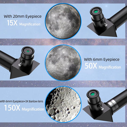 Telescope for Kids & Adults, 70mm Aperture 300mm Telescopes for Astronomy Beginners, 15X-150X Magnification Portable Refractor Telescope with Adjustable Tripod, Phone Adapter