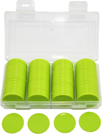 Smartdealspro Set of 100 1 Inch Opaque Plastic Learning Counters Mini Poker Chips Game Tokens with Storage Box (Pink)