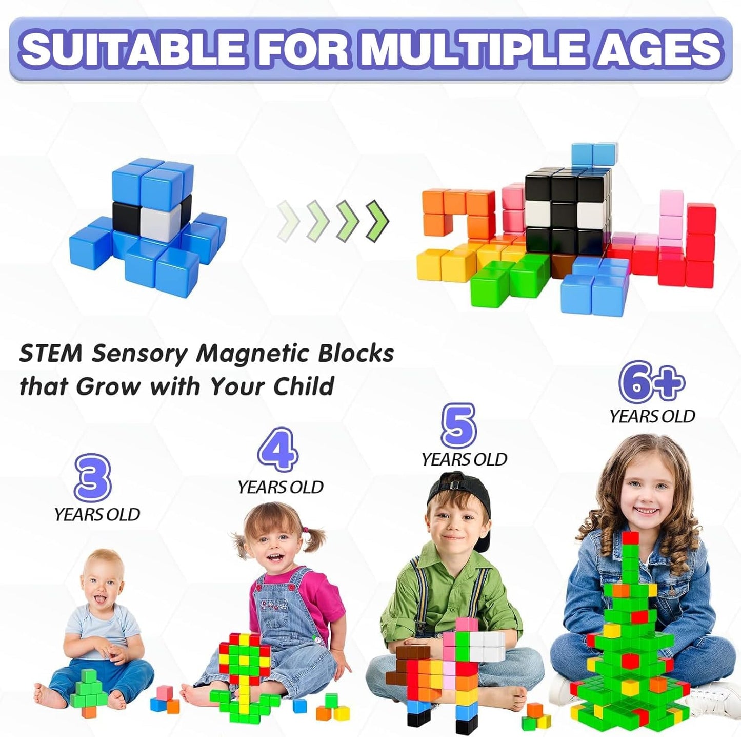 Apluses 32pcs Magnetic Blocks Building Cubes for Toddlers, Classroom Must Haves Creative Learning Kids Gifts, Preschool Montessori Sensory Autism Magnet Toys for Boys and Girls Ages 3 4 5 6