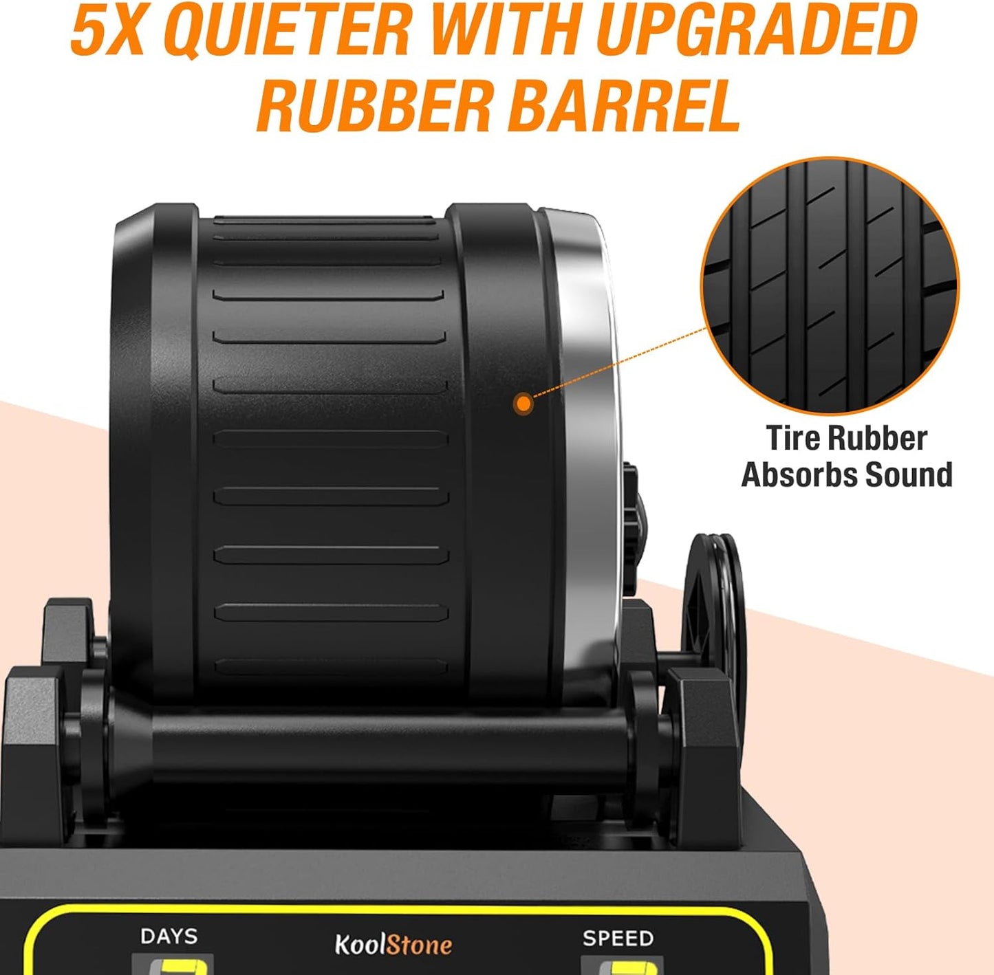 C1 Rock Tumbler Kit - Large 2.5LB Rotary Rock Tumbler for Adults & Hobbyists, Quiet Rubber Barrel, Adjustable Timer & Speed, Complete Gem Polishing Kit with Memory Function